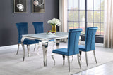 Betty Upholstered Side Chairs Teal and Chrome (Set of 4)