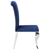 Betty Upholstered Side Chairs Ink Blue and Chrome (Set of 4)