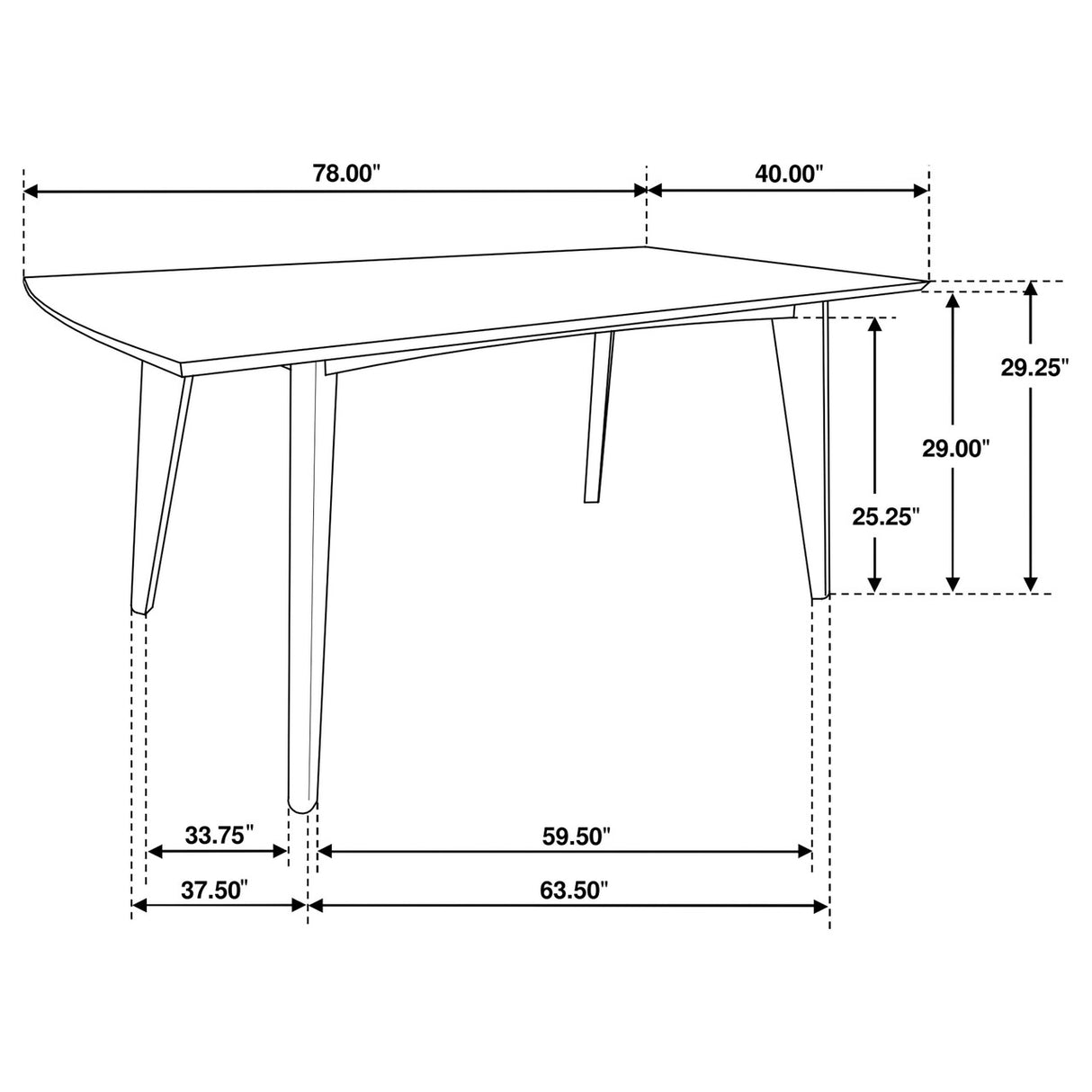 Malone Mid-Century Modern Square Five-Piece Dining Set