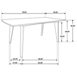 Malone Mid-Century Modern Square Five-Piece Dining Set