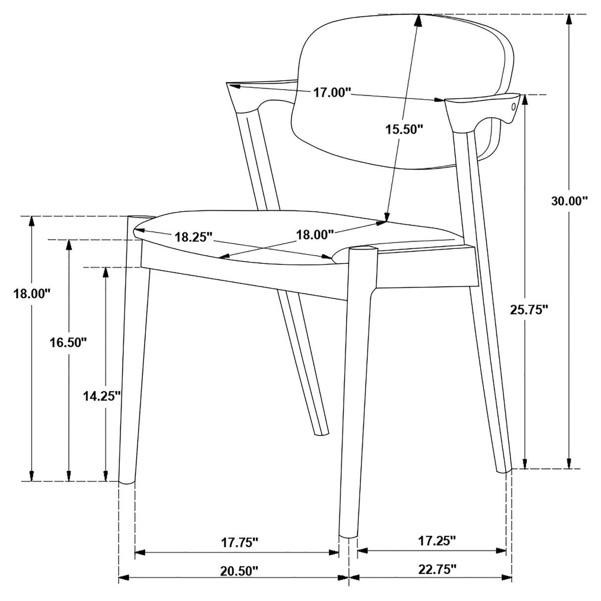 Malone Mid-Century Modern Square Five-Piece Dining Set