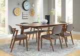 Malone 7-piece Rectangular Dining Set Dark Walnut and Brown