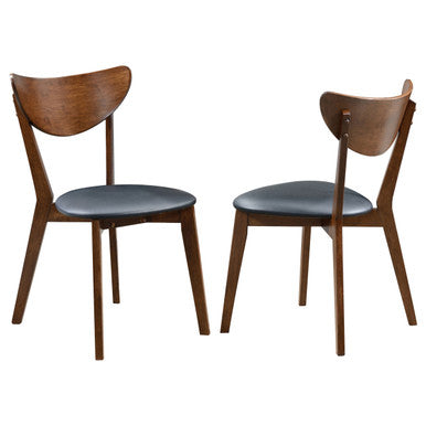 Malone Mid-Century Modern Dark Walnut Dining Chair