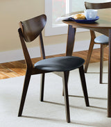 Malone Mid-Century Modern Dark Walnut Dining Chair