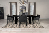 Catherine 5-piece Double Pedestal Dining Table Set Charcoal Grey and Black