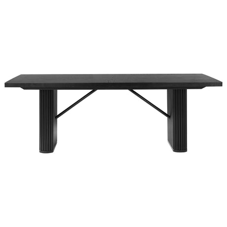 Catherine Rectangular Double Pedestal Dining Table Black