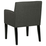 Catherine Upholstered Dining Arm Chair Charcoal Grey and Black (Set of 2)