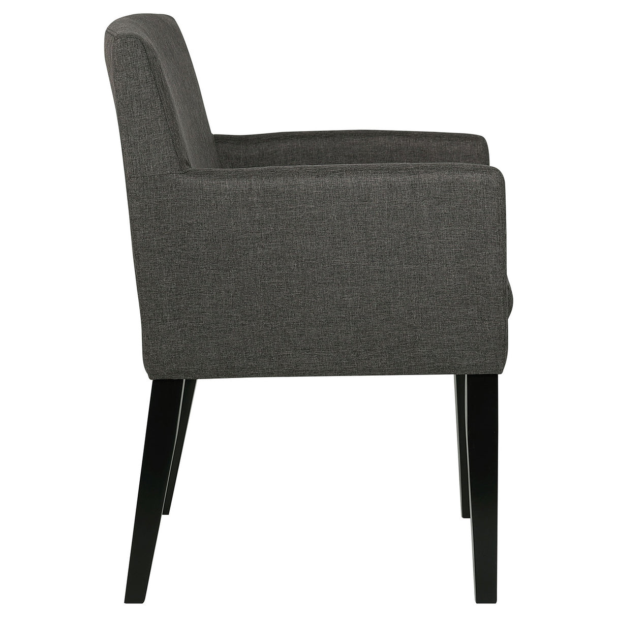 Catherine Upholstered Dining Arm Chair Charcoal Grey and Black (Set of 2)