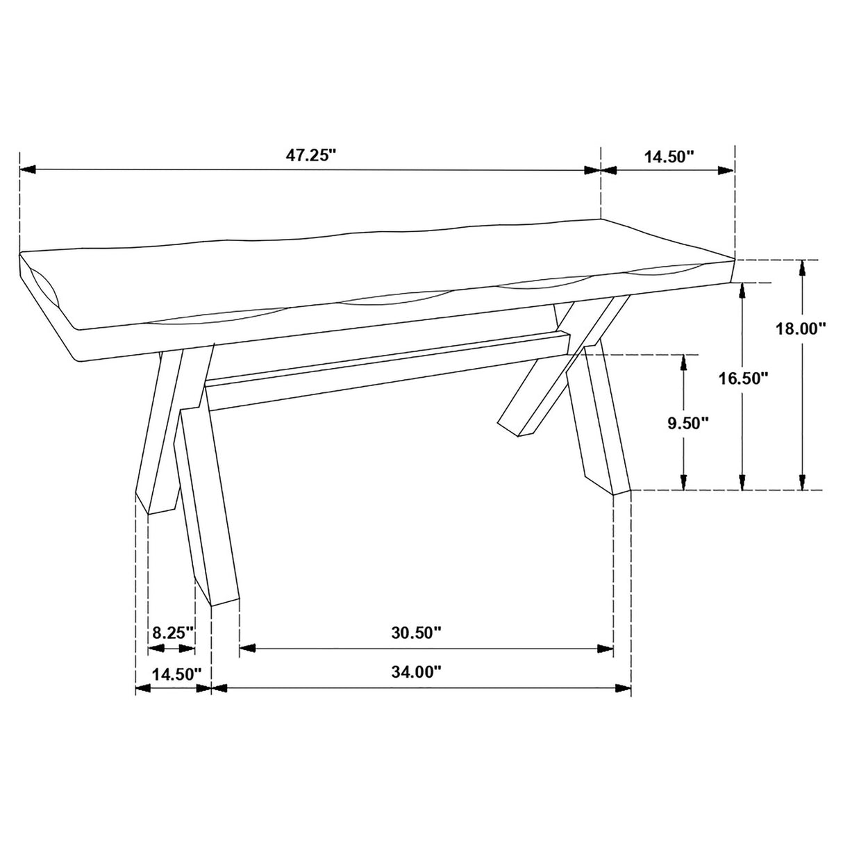 Alston Rustic Trestle Six-Piece Dining Set