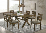 Alston 7-piece Rectangular Dining Set Knotty Nutmeg and Brown