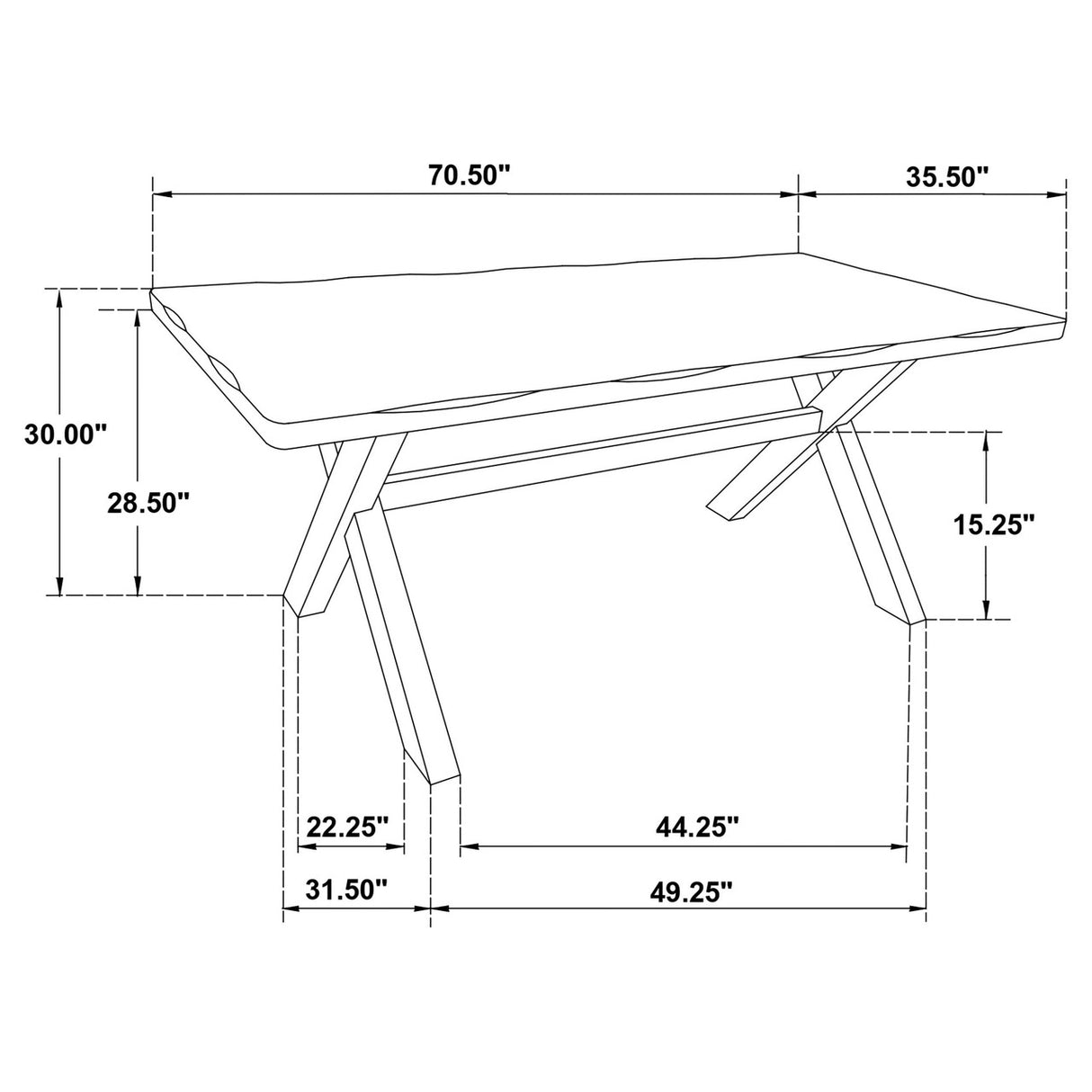 Alston X-shaped Dining Table Knotty Nutmeg