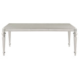 Bling Game Rectangular Dining Table with Leaf Metallic Platinum