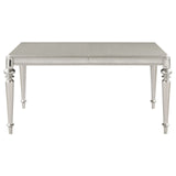 Bling Game Rectangular Dining Table with Leaf Metallic Platinum