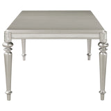 Bling Game Rectangular Dining Table with Leaf Metallic Platinum