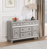 Bling Game 5-drawer Dining Server Metallic Platinum