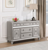 Bling Game 5-drawer Dining Server Metallic Platinum