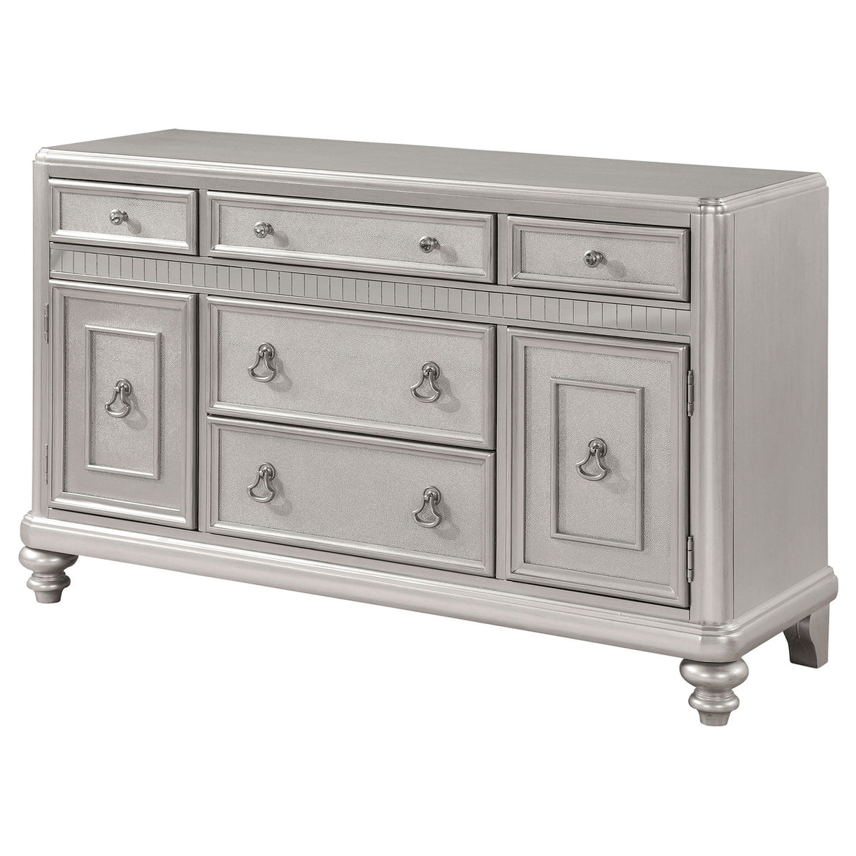 Bling Game 5-drawer Dining Server Metallic Platinum