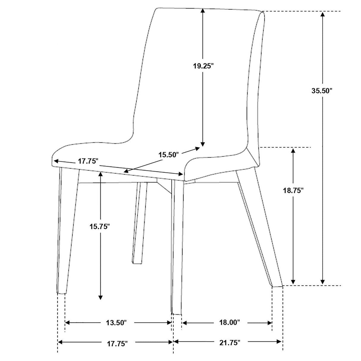 Redbridge Mid-Century Modern Five-Piece Dining Set