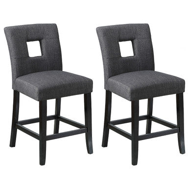 Alandale Upholstered Counter Height Stools Grey and Black (Set of 2)