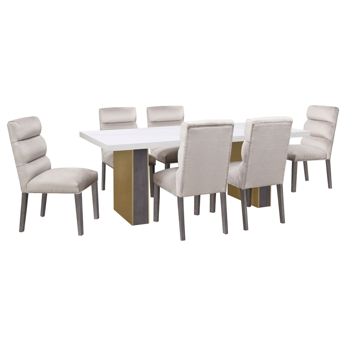 Carla Upholstered Dining Side Chair Stone (Set of 2)