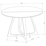 Gwynn Round Dining Table with Marble Top and Stainless Steel Base White and Gold