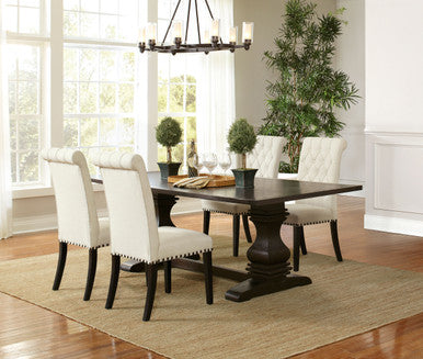 Parkins Traditional Rustic Espresso and White Five-Piece Dining Set