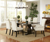 Parkins Traditional Rustic Espresso and White Seven-Piece Dining Set