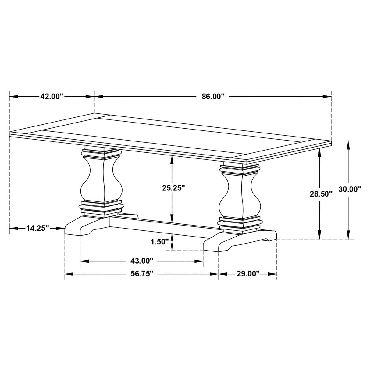 Parkins Traditional Rustic Espresso and White Seven-Piece Dining Set