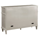 Evangeline 4-drawer Sideboard Server with Faux Diamond Trim Silver Oak