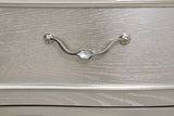 Evangeline 4-drawer Sideboard Server with Faux Diamond Trim Silver Oak