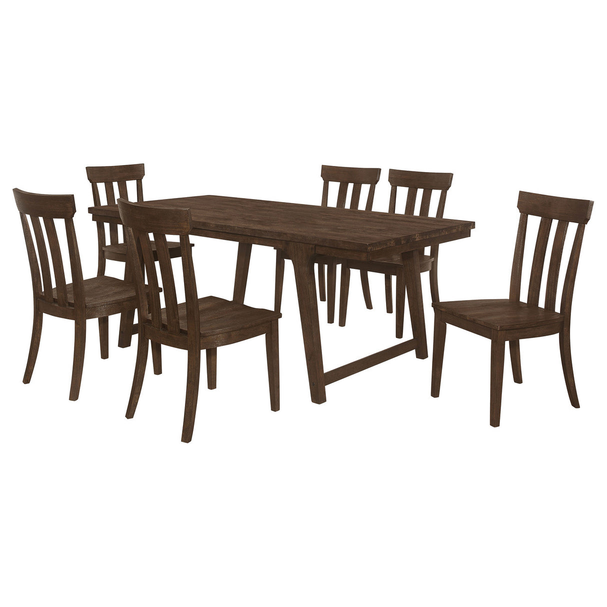 Reynolds 7-piece Rectangular Dining Table Set Brown Oak