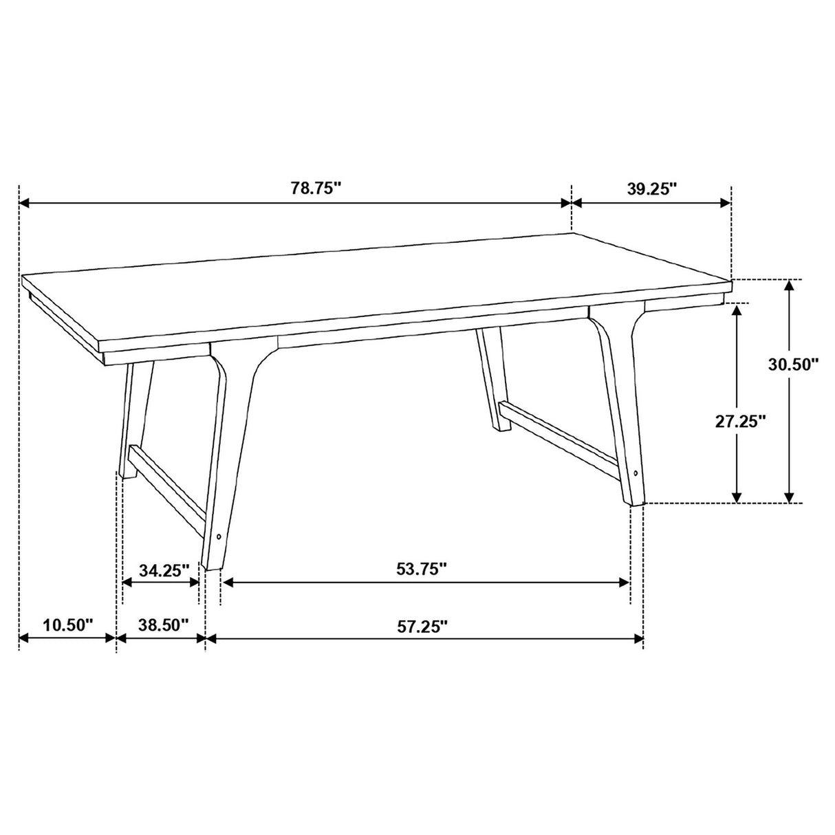 Reynolds 7-piece Rectangular Dining Table Set Brown Oak