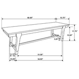 Reynolds Rectangular Trestle Base Dining Bench Brown Oak