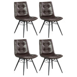 Aiken Upholstered Tufted Side Chairs Brown (Set of 4)