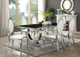 Antoine 5-piece Rectangular Dining Set Creamy White and Chrome