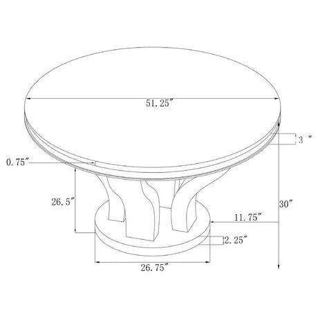 Anchorage Round Dining Table Chrome and Black