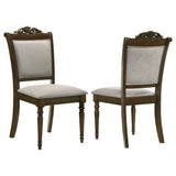 Willowbrook Upholstered Dining Side Chair Grey and Chestnut (Set of 2)