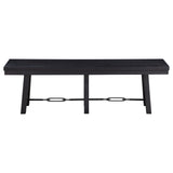 Newport 6-piece Rectangular Trestle Table Dining Set witih Bench Black