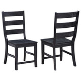 Newport Ladder Back Dining Side Chair Black (Set of 2)