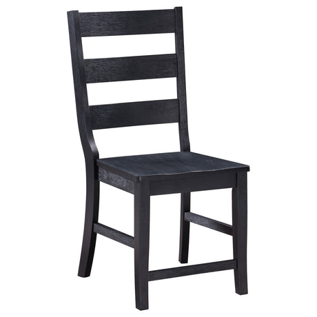 Newport Ladder Back Dining Side Chair Black (Set of 2)