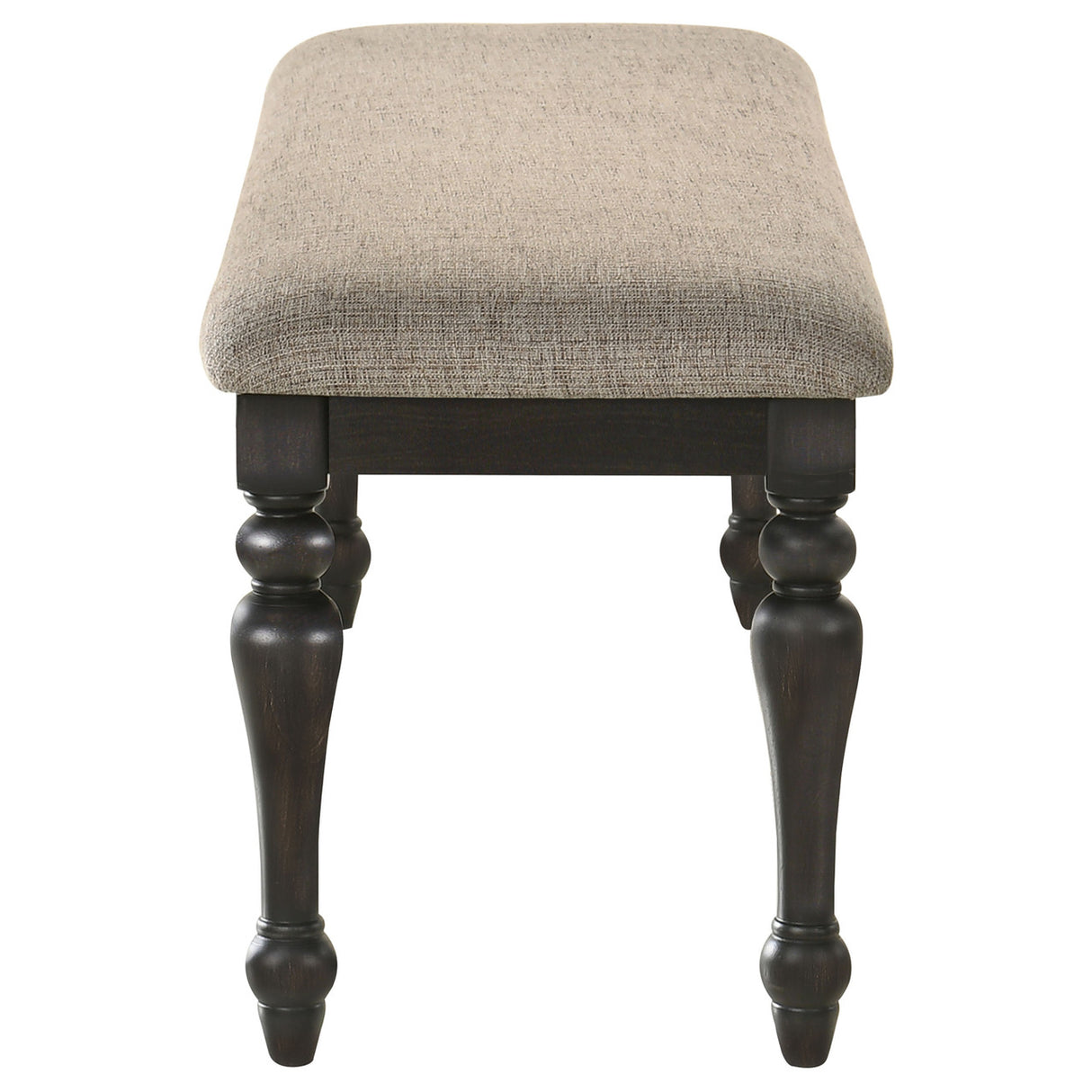 Bridget Upholstered Dining Bench Stone Brown and Charcoal Sandthrough