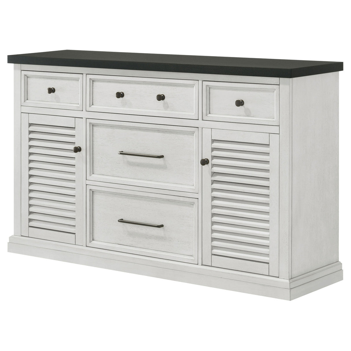 Aventine 5-drawer Dining Sideboard Buffet Cabinet with Cabinet Charcoal and Vintage Chalk