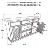 Aventine 5-drawer Dining Sideboard Buffet Cabinet with Cabinet Charcoal and Vintage Chalk