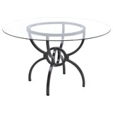 Aviano Round 5-piece Dining Set Gunmetal and Brown