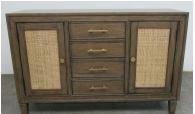 Matisse 4-drawer Dining Sideboard Buffet Cabinet with Rattan Cabinet Doors Brown