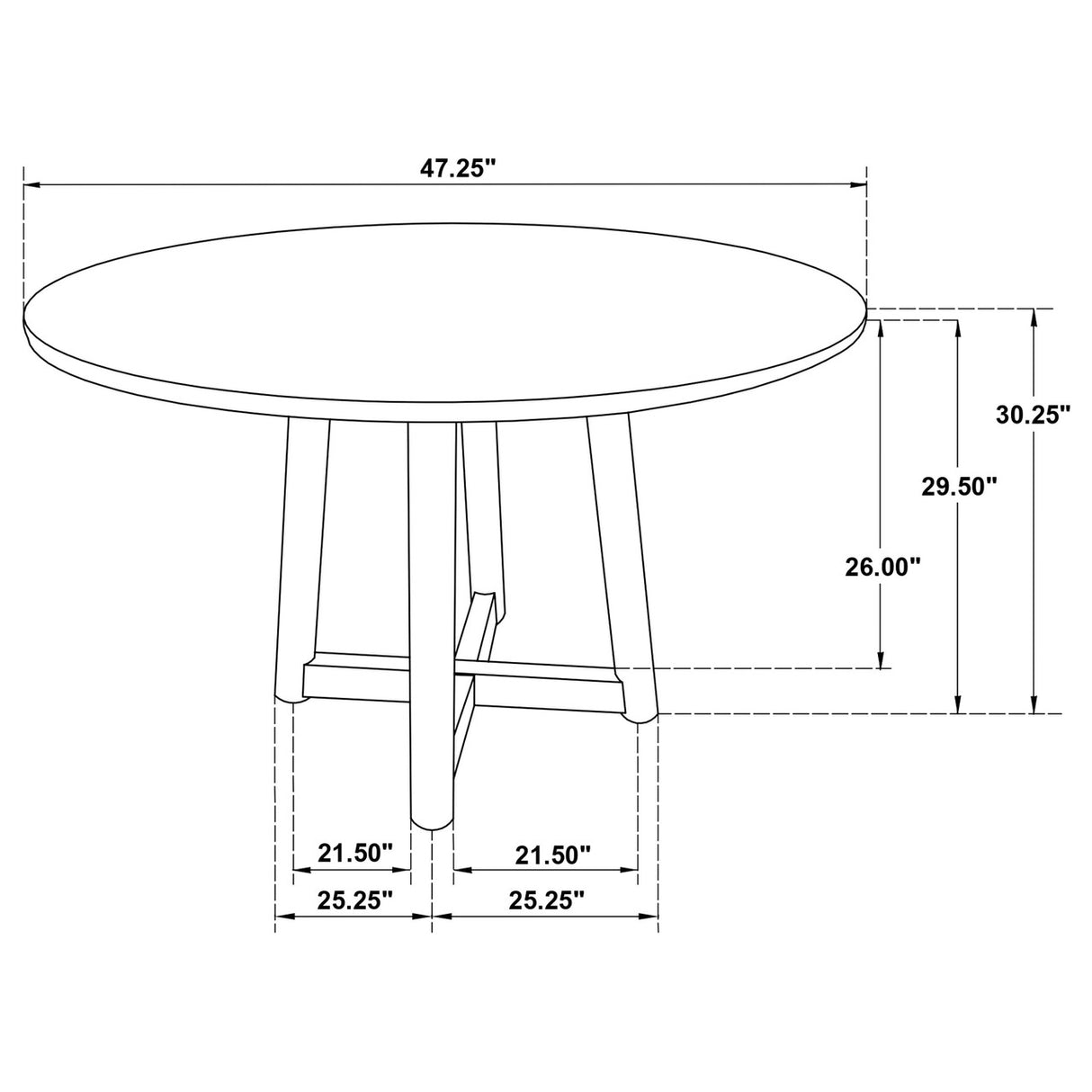 Dinah Round Solid Wood Dining Table Walnut