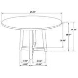 Dinah Round Solid Wood Dining Table Walnut