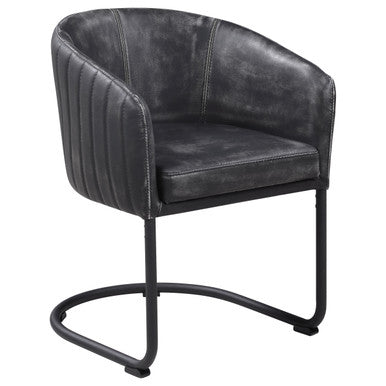 Banner Upholstered Dining Chair Anthracite and Matte Black