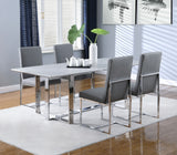 Annika 5-piece Rectangular Dining Set White and Chrome