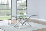 Beaufort Rectangle Glass Top Dining Table Chrome